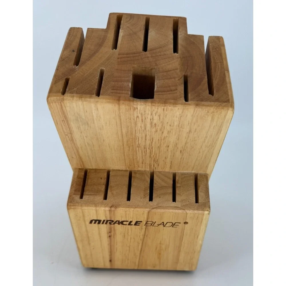Miracle Blade Wooden Knife‎ Holder Block 15 Slots Block Only